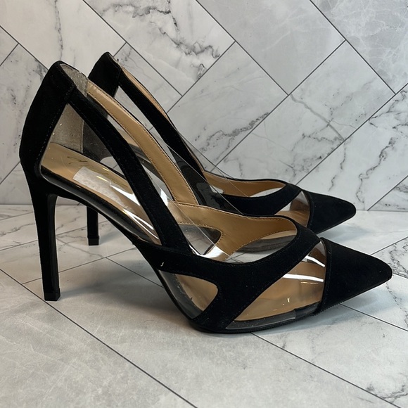 NWT Thalia Sodi Womens Nessy Black Translucent Pointed Toe Stiletto Pumps 8.5M - Picture 6 of 9